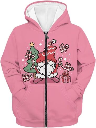 Kid Zip Up Hoodie Sweatshirts for Girl Kawaii Outfit Athletic Hoodies for Teens Long Sleeve Hooded Sweatshirt in Saudi Arabia
