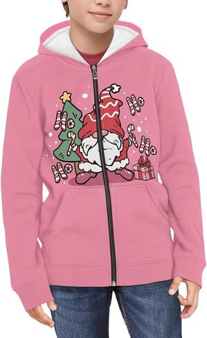 Kid Zip Up Hoodie Sweatshirts for Girl Kawaii Outfit Athletic Hoodies for Teens Long Sleeve Hooded Sweatshirt in Saudi Arabia