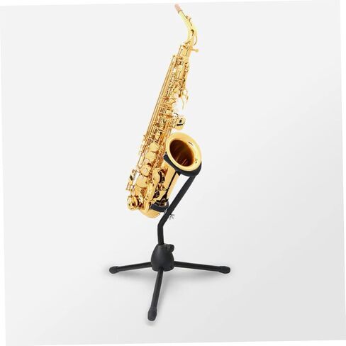 Durable Alto Saxophone Stand with Sponge Cushion Reliable Sax Bracket for Home Storage Music Rooms and Instrument Display Sturdy Black Sax Rack for Safe Protection in Saudi Arabia