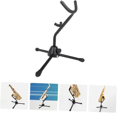 Durable Alto Saxophone Stand with Sponge Cushion Reliable Sax Bracket for Home Storage Music Rooms and Instrument Display Sturdy Black Sax Rack for Safe Protection in Saudi Arabia