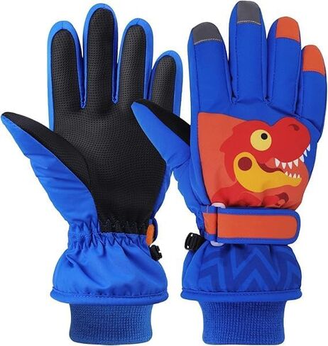 Kids Ski Gloves, Winter Warm Windproof Snow Mittens Girls Boys Cold Weather Gloves for 2~13 Years Old Kids Sledding Snowboard Skating Cycling Running and Outdoor Activities in Saudi Arabia