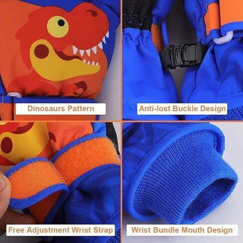 Kids Ski Gloves, Winter Warm Windproof Snow Mittens Girls Boys Cold Weather Gloves for 2~13 Years Old Kids Sledding Snowboard Skating Cycling Running and Outdoor Activities in Saudi Arabia