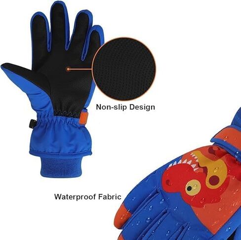 Kids Ski Gloves, Winter Warm Windproof Snow Mittens Girls Boys Cold Weather Gloves for 2~13 Years Old Kids Sledding Snowboard Skating Cycling Running and Outdoor Activities in Saudi Arabia