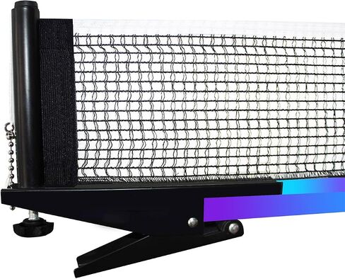 Portable Table Tennis Net with Clamps Collapsible Steel Post Ping Pong Net Set for Indoor/Outdoor Use Includes Clip Grip & Durable Mesh Easy Setup in Saudi Arabia