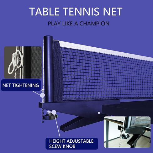 Portable Table Tennis Net with Clamps Collapsible Steel Post Ping Pong Net Set for Indoor/Outdoor Use Includes Clip Grip & Durable Mesh Easy Setup in Saudi Arabia