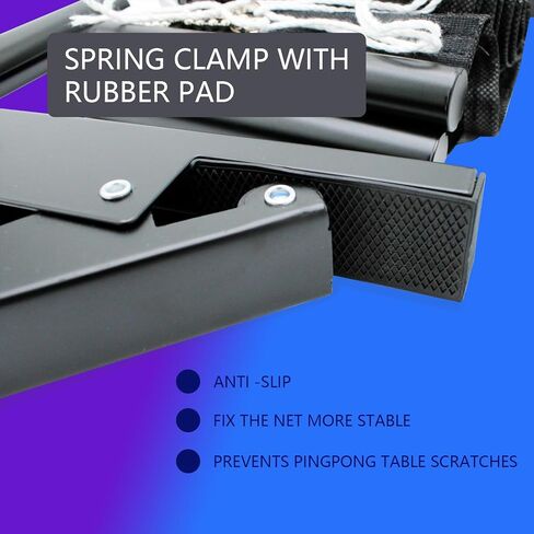 Portable Table Tennis Net with Clamps Collapsible Steel Post Ping Pong Net Set for Indoor/Outdoor Use Includes Clip Grip & Durable Mesh Easy Setup in Saudi Arabia