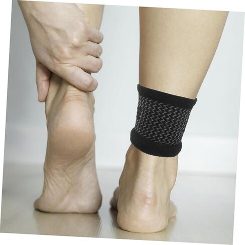 Hemoton 1Pair Breathable Ankle Protector Sleeve Unisex Compression Support for Sports Yoga Skateboarding and Dance Cotton Padded Design for Men and Women Versatile Black Ankle Guard in Saudi Arabia