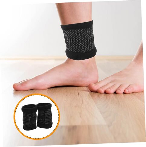 Hemoton 1Pair Breathable Ankle Protector Sleeve Unisex Compression Support for Sports Yoga Skateboarding and Dance Cotton Padded Design for Men and Women Versatile Black Ankle Guard in Saudi Arabia
