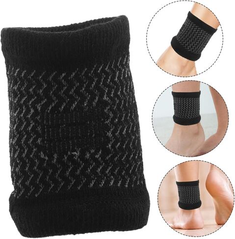 Hemoton 1Pair Breathable Ankle Protector Sleeve Unisex Compression Support for Sports Yoga Skateboarding and Dance Cotton Padded Design for Men and Women Versatile Black Ankle Guard in Saudi Arabia