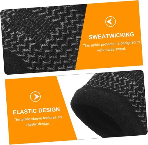 Kisangel 1pair Elastic Ankle Sleeve for Unisex Foot Support Breathable Sweat-wicking Ankle Protector for Yoga Dance Football Skating Black Design Comfortable Fit in Saudi Arabia