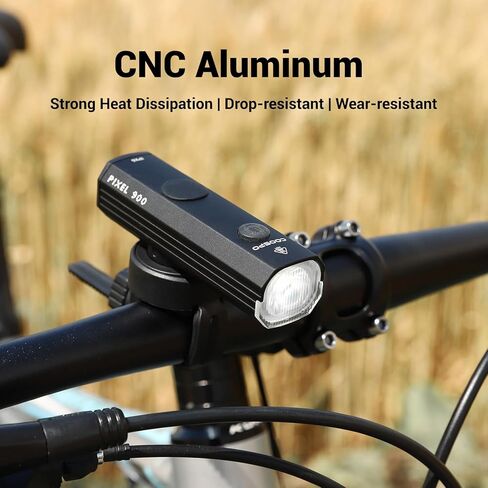 ضوء دراجة COOSPO Pixel 400/600/900 لومن، ضوء رأس دراجة قابل لإعادة الشحن من النوع C، مقاوم للماء 4 أوضاع، وقت تشغيل 24 ساعة لمصباح يدوي آمن، سهل التركيب لركوب الدراجات على الطرق الجبلية in Kuwait