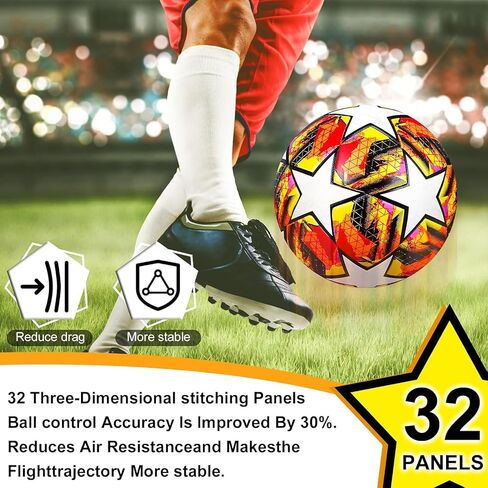 Soccer Ball Size 5, with Pump & Needles, Outdoor Sports Official Match Soccer Ball for Adult Youth Training Practice Ball for Indoor in Saudi Arabia