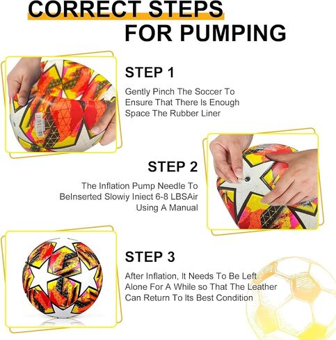 Soccer Ball Size 5, with Pump & Needles, Outdoor Sports Official Match Soccer Ball for Adult Youth Training Practice Ball for Indoor in Saudi Arabia