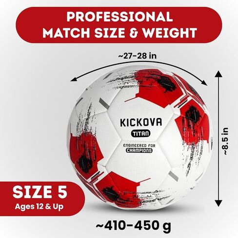 Soccer Balls Size 4 & 5 – Thermal Bonded Professional Training Ball for Youth, Kids, & Adult, Club, Leagues, Match Performance – Outdoor Soccer Balls with Pump for Boys & Girls in Saudi Arabia