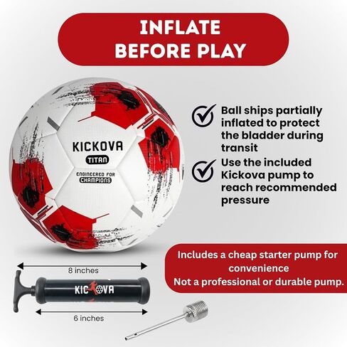 Soccer Balls Size 4 & 5 – Thermal Bonded Professional Training Ball for Youth, Kids, & Adult, Club, Leagues, Match Performance – Outdoor Soccer Balls with Pump for Boys & Girls in Saudi Arabia