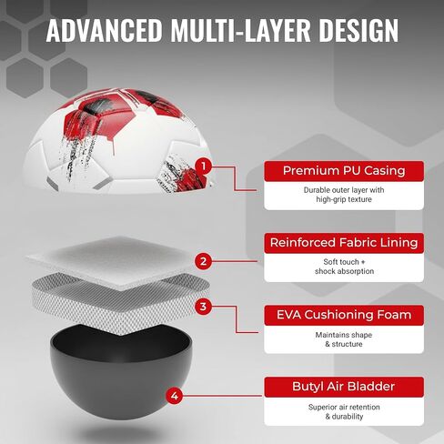 Soccer Balls Size 4 & 5 – Thermal Bonded Professional Training Ball for Youth, Kids, & Adult, Club, Leagues, Match Performance – Outdoor Soccer Balls with Pump for Boys & Girls in Saudi Arabia