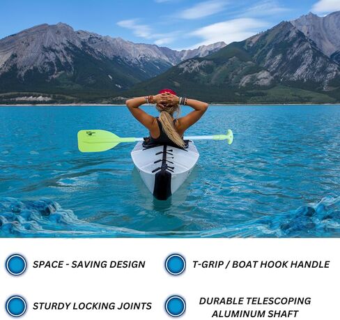 SandShark Premium Telescoping Emergency Boat Paddle-Lightweight Boat Paddles-High Impact Molded Nylon, 22''-42'', Twist Lock, Aluminum Boat Oars - JetSki, Boating, Kayak Ore in Kuwait