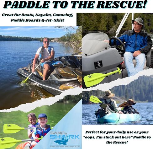 SandShark Premium Telescoping Emergency Boat Paddle-Lightweight Boat Paddles-High Impact Molded Nylon, 22''-42'', Twist Lock, Aluminum Boat Oars - JetSki, Boating, Kayak Ore in Kuwait