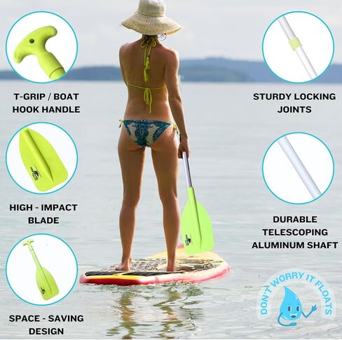 SandShark Premium Telescoping Emergency Boat Paddle-Lightweight Boat Paddles-High Impact Molded Nylon, 22''-42'', Twist Lock, Aluminum Boat Oars - JetSki, Boating, Kayak Ore in Kuwait