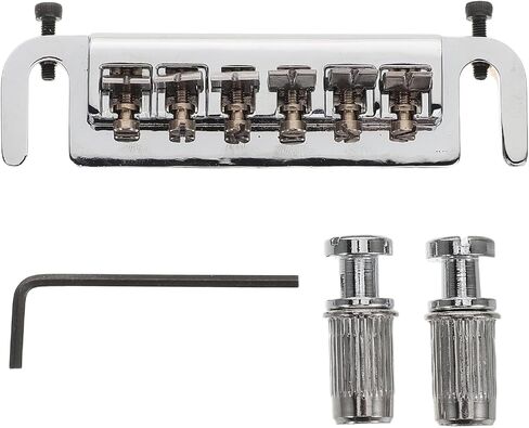 Kisangel Electric Guitar Bridge Tailpiece Tremolo Bridge for Enhanced Tuning Stability Chrome Guitar Parts and Accessories Easy Install Replacement in Saudi Arabia