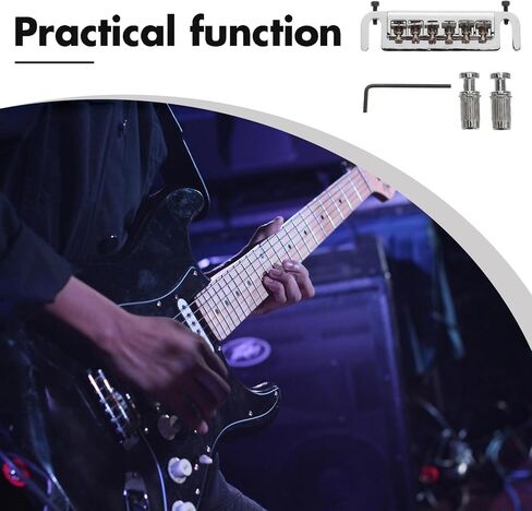 Kisangel Electric Guitar Bridge Tailpiece Tremolo Bridge for Enhanced Tuning Stability Chrome Guitar Parts and Accessories Easy Install Replacement in Saudi Arabia