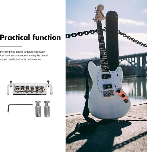 Kisangel Electric Guitar Bridge Tailpiece Tremolo Bridge for Enhanced Tuning Stability Chrome Guitar Parts and Accessories Easy Install Replacement in Saudi Arabia