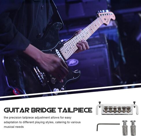 Kisangel Electric Guitar Bridge Tailpiece Tremolo Bridge for Enhanced Tuning Stability Chrome Guitar Parts and Accessories Easy Install Replacement in Saudi Arabia