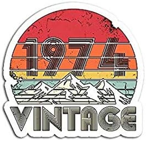 1974 Vintage Birthday Retro Style - Decorative Sticker Graphic in Saudi Arabia