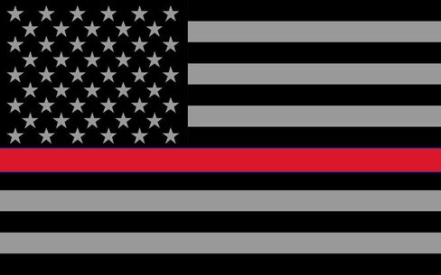 Subdued US Flag Reflective Decal with Thin Blue Line 4"x2.5" in Saudi Arabia