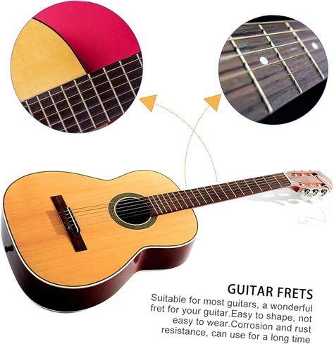 2.0mm Guitar Fret Wires White Copper Fretboard Upgrade Parts for Electric Guitar 10-Piece Set Suitable for Models in Saudi Arabia