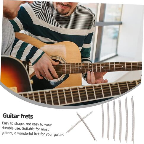 2.0mm Guitar Fret Wires White Copper Fretboard Upgrade Parts for Electric Guitar 10-Piece Set Suitable for Models in Saudi Arabia