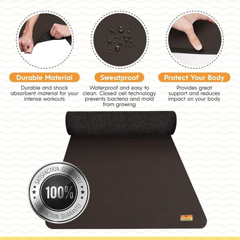 POGAMAT Premium Large Exercise Mat - 10 ft X 6 ft X 1/4" Thick Durable Workout Mat For Home Gym Flooring - Works Great For All Cardio, Yoga Mat, Exercise Bike Mat - Use With Or Without Shoes in Saudi Arabia