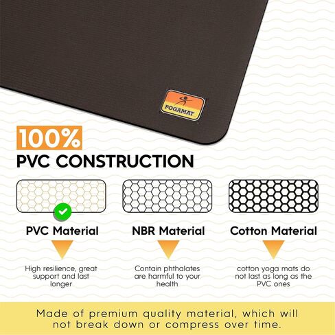 POGAMAT Premium Large Exercise Mat - 10 ft X 6 ft X 1/4" Thick Durable Workout Mat For Home Gym Flooring - Works Great For All Cardio, Yoga Mat, Exercise Bike Mat - Use With Or Without Shoes in Saudi Arabia