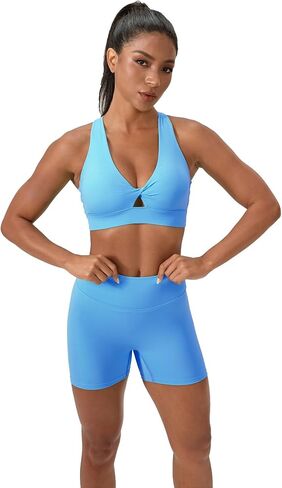 الصيبة النسائية التأثير الرياضي حمالات الصدر تنفس الرطوبة الفتل المبطنة أكواب مبطنة Cross Back Sports Bra - V Deck Bra for Women in Saudi Arabia