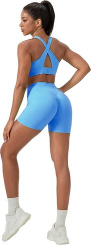 الصيبة النسائية التأثير الرياضي حمالات الصدر تنفس الرطوبة الفتل المبطنة أكواب مبطنة Cross Back Sports Bra - V Deck Bra for Women in Saudi Arabia