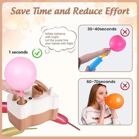 Balloon Pump Electric, Balloon Air Pump for Inflatables, Portable Electric Balloon Pump Blower Machine Dual Nozzle Balloon Inflator Tools for Birthday Decorations in Saudi Arabia