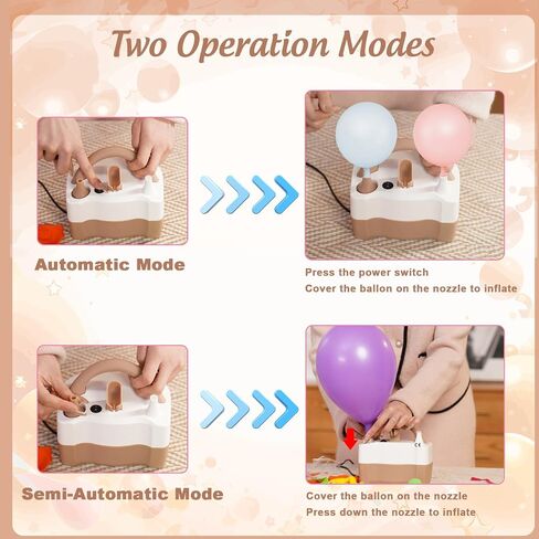 Balloon Pump Electric, Balloon Air Pump for Inflatables, Portable Electric Balloon Pump Blower Machine Dual Nozzle Balloon Inflator Tools for Birthday Decorations in Saudi Arabia