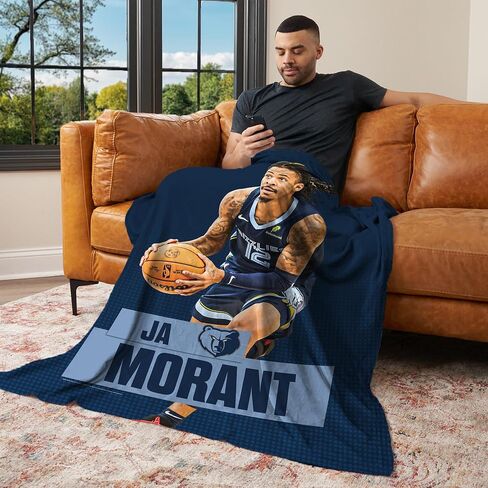Memphis Grizzlies Ja Morant NBA Silk Touch Throw Blanket 50x60 inches in Saudi Arabia