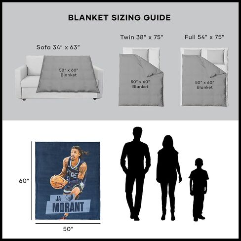 Memphis Grizzlies Ja Morant NBA Silk Touch Throw Blanket 50x60 inches in Saudi Arabia