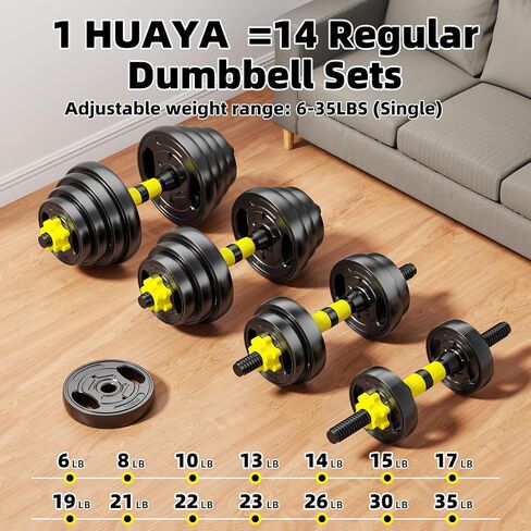 Adjustable Dumbbell Set, 10-90lbs Free Weights with Connector – 4 in 1 Dumbbells, Barbell, Kettlebell & Push Up Stand, Adjustable Weights Set for Home Gym Fitness Equipment for Men & Women in Saudi Arabia