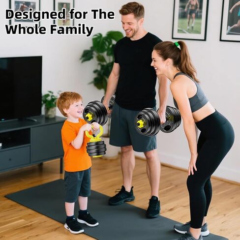 Adjustable Dumbbell Set, 10-90lbs Free Weights with Connector – 4 in 1 Dumbbells, Barbell, Kettlebell & Push Up Stand, Adjustable Weights Set for Home Gym Fitness Equipment for Men & Women in Saudi Arabia