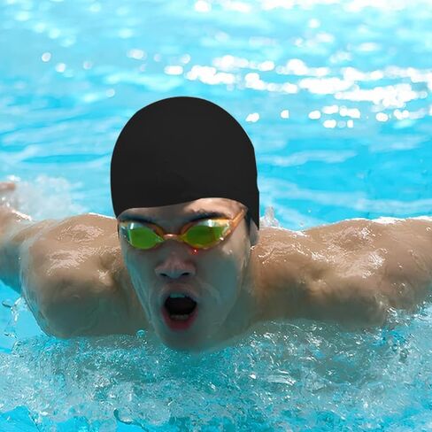1pc Silicone Plus Ear Protection Swimming Cap, Adult Men's and Women's Waterproof Comfortable Non-Slip Swimming Cap with High Elasticity, Suitable for Long Hair(23.5 * 20cm) in Saudi Arabia