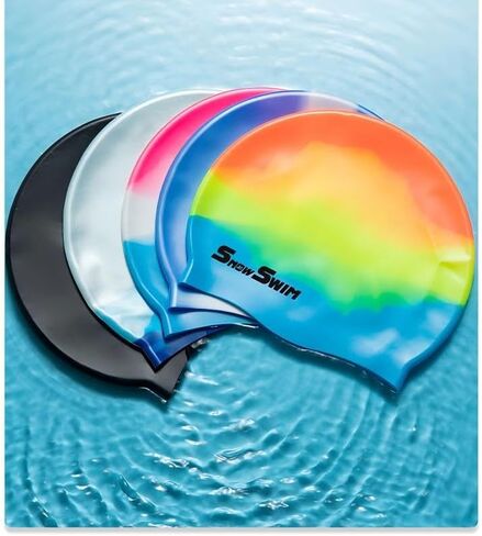 Universal Silicone Swimming Cap for Men and Women, Teenagers Available, Keeps Hair DryEasy to Put on and Take Off (Floral) in Saudi Arabia
