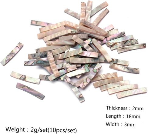 10pcs Abalone Shell Guitar Binding Purfling Strips 18x3x2mm Decorative Inlay for Guitar Ukulele Mandolin Colorful Trim in Saudi Arabia