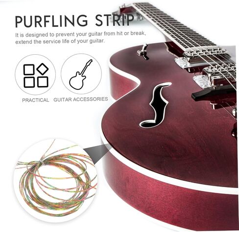 4pcs Guitar Binding Purfling Strip Decorative Plastic Purfling Strip for Acoustic and Ukulele Sturdy Acetate Material Easy to Install Edging Trim in Saudi Arabia