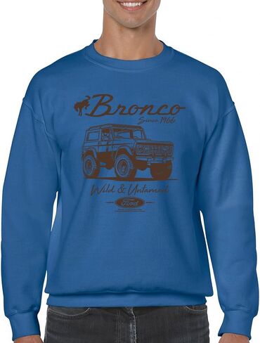 Tee Hunt Ford Bronco Wild and Untamed Since 1966 Sweatshirt Vintage Off-Road 4x4 Adventure Retro Truck Licensed Crewneck in Saudi Arabia