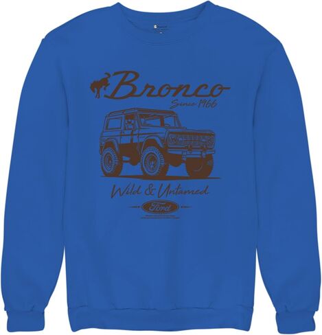 Tee Hunt Ford Bronco Wild and Untamed Since 1966 Sweatshirt Vintage Off-Road 4x4 Adventure Retro Truck Licensed Crewneck in Saudi Arabia