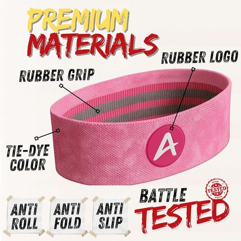 AnaErgetic Premium Resistance Bands, 4 Set of Stretch Bands for Booty Legs, Exercise Workout Bands for Women and Men, Pilates Flexbands, Durable Fabric, Exclusive Box and Carry Bag in Saudi Arabia