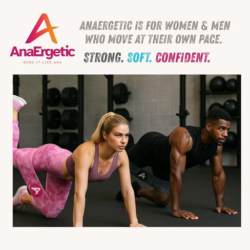 AnaErgetic Premium Resistance Bands, 4 Set of Stretch Bands for Booty Legs, Exercise Workout Bands for Women and Men, Pilates Flexbands, Durable Fabric, Exclusive Box and Carry Bag in Saudi Arabia