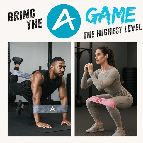 AnaErgetic Premium Resistance Bands, 4 Set of Stretch Bands for Booty Legs, Exercise Workout Bands for Women and Men, Pilates Flexbands, Durable Fabric, Exclusive Box and Carry Bag in Saudi Arabia